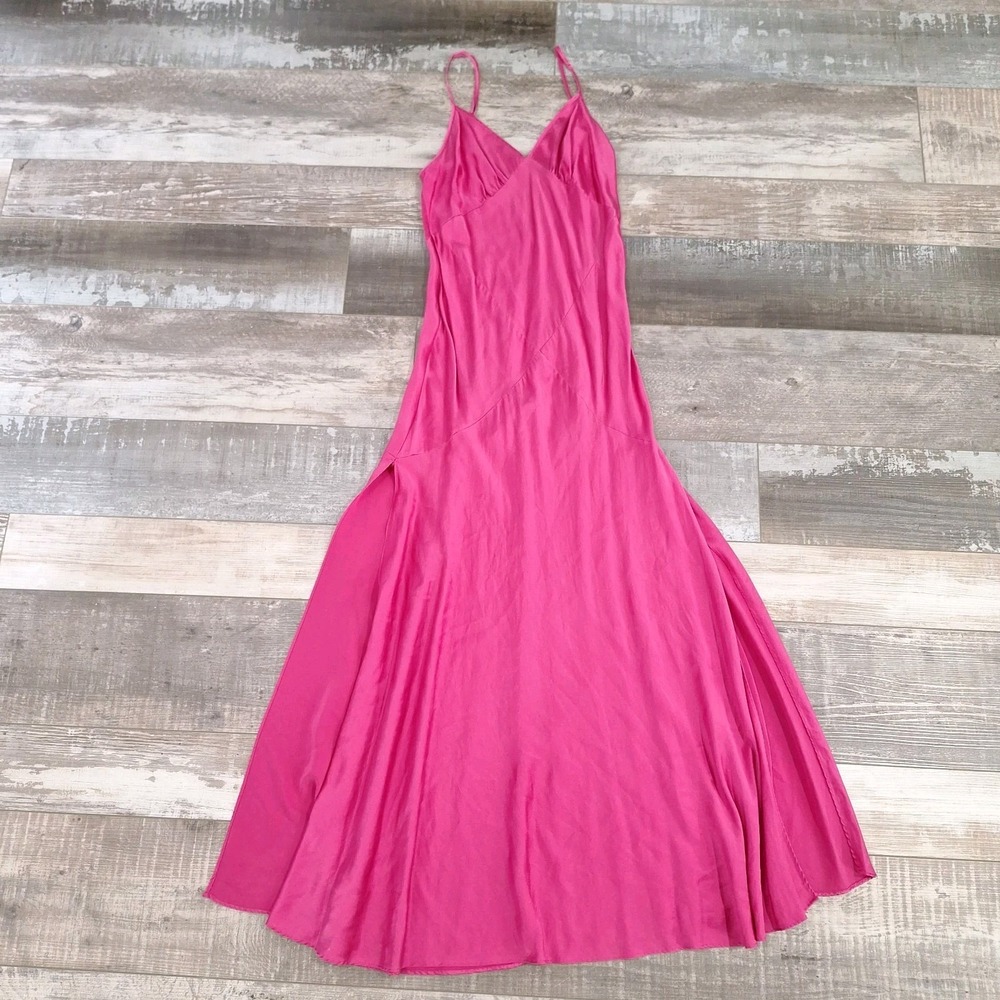2003 Victoria's Secret 100% Silk Maxi Gown Small Pink Vintage Y2K